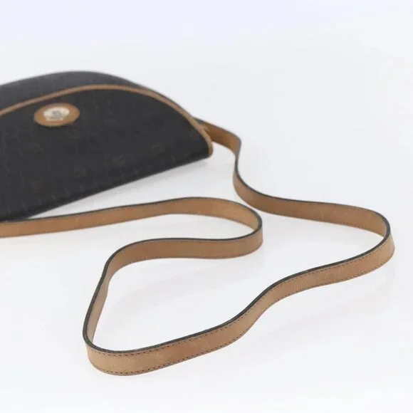 Christian Dior Honeycomb Canvas Shoulder Bag PVC Leather Black Auth BA6822 - Picture 8 of 16